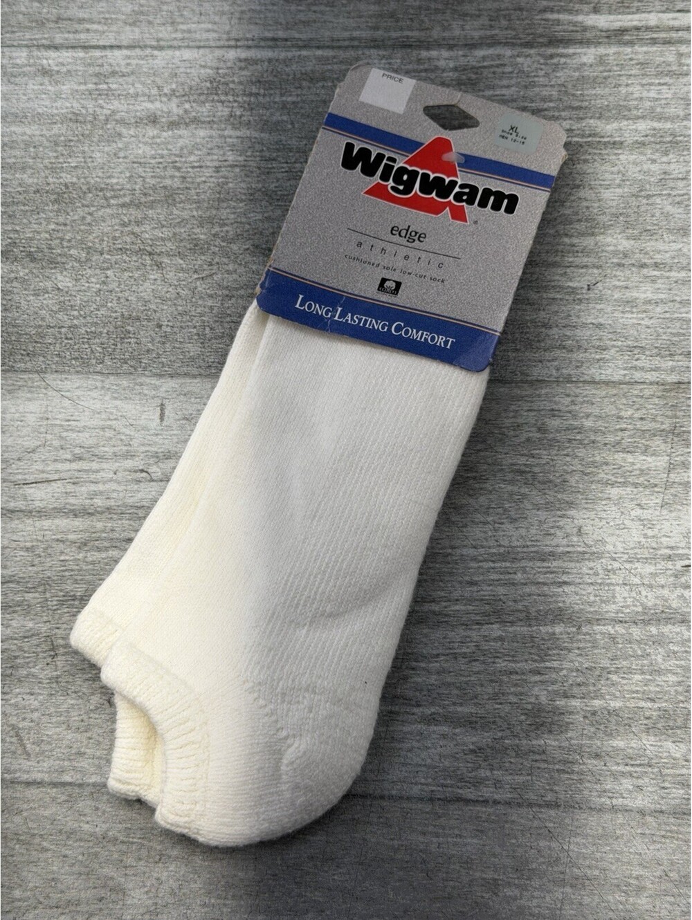 VTG NWT Wigwam Edge Athletic USA F1168 Mens XL Shoe Size 12-15 Ankle Socks White